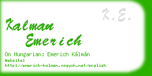 kalman emerich business card